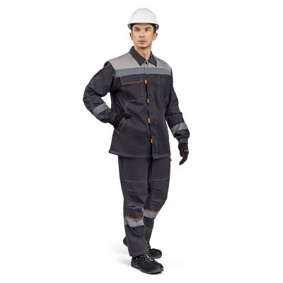 Костюм ДОН (куртка/брюки) т-серый/св-серый/оранжевый, тк.смесовая, муж. Костюм ДОН (куртка/брюки) т-серый/св-серый/оранжевый, тк.смесовая, муж.