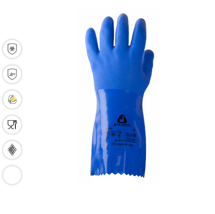 Химические ПВХ перчатки JETA SAFETY JP711