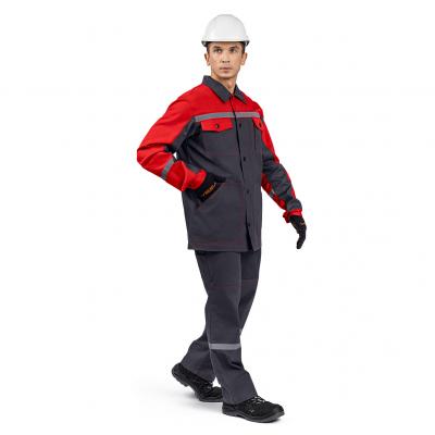 Костюм ВОЛГА (куртка/пк) т-серый/красный, тк.смесовая, муж. Костюм ВОЛГА (куртка/пк) т-серый/красный, тк.смесовая, муж.